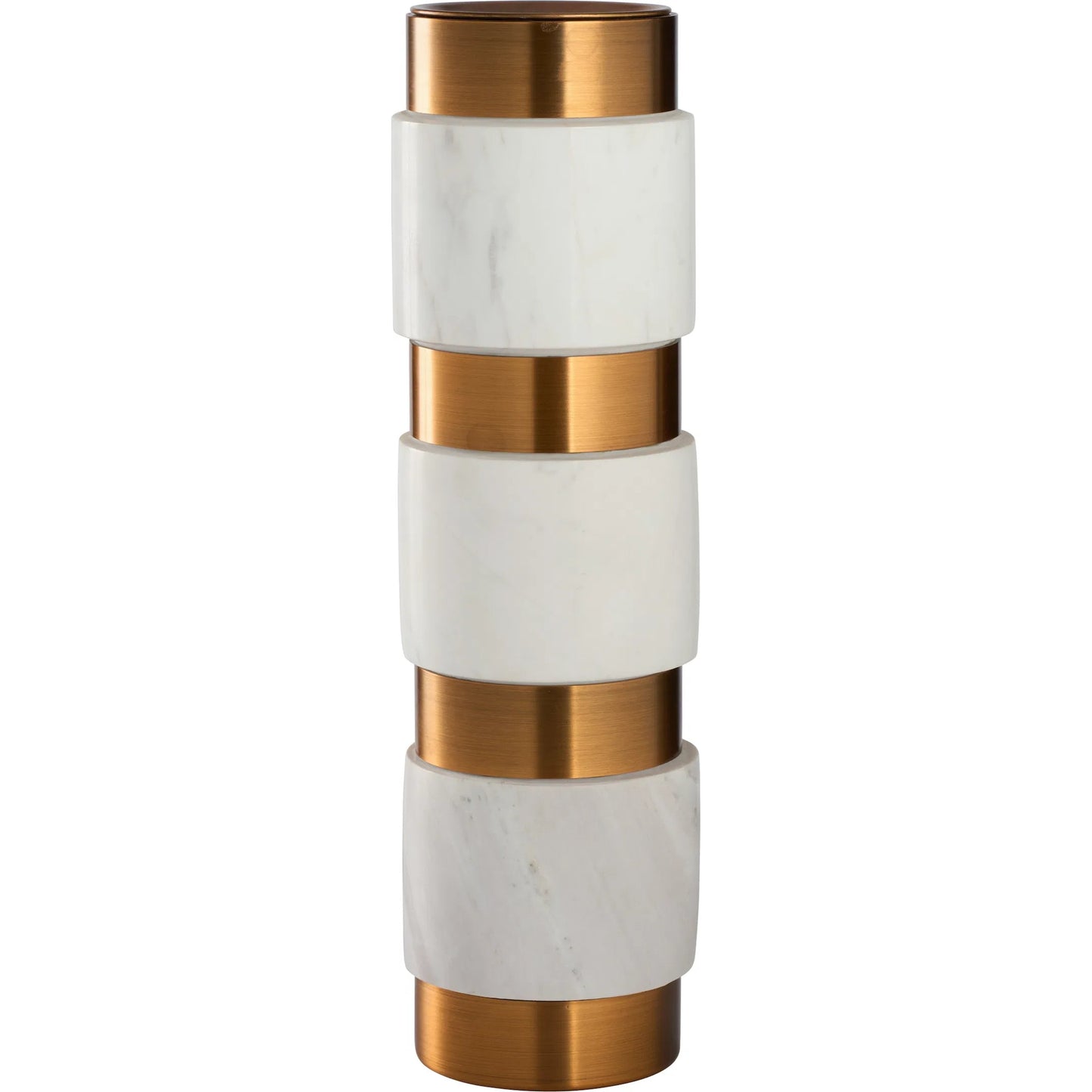 004 SI-2388000 | Additional Silo | Leonard Candleholder by Wildwood in natural white, antique brass. Made from unique in a unique style.