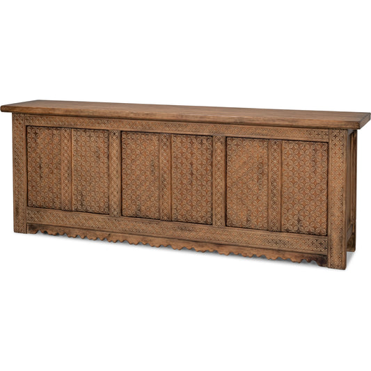 Nader Persian Burnt Brown Sideboard by Sarreid Ltd. in brown. Made from reclaimed pine in a traditional style.