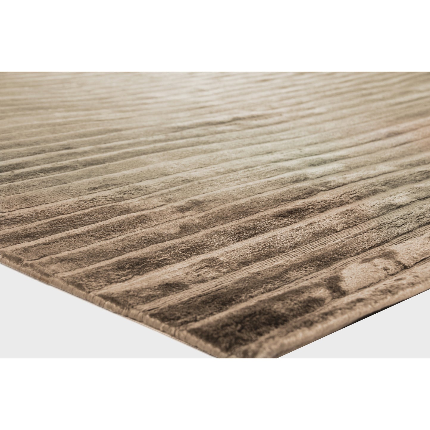 002 SI-1828401,SI-1828404,SI-1828405 | Closeup | High Low Rug - Khaki by Exquisite Rugs in khaki. Made from viscose in a unique style.