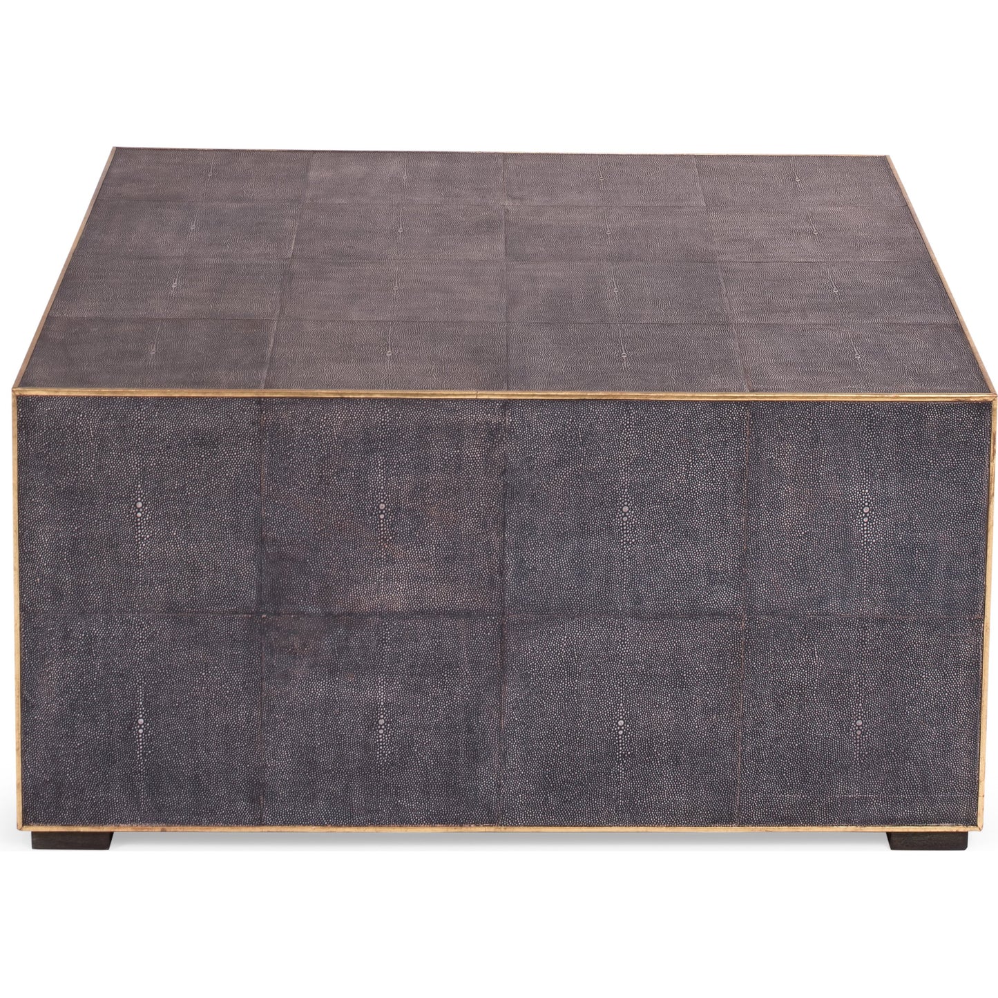 002 SR-857892 | Additional Silo | Midnight Coffee Table by Sarreid Ltd. in gray and gold leather trim. Made from wood, leather in a modern style.