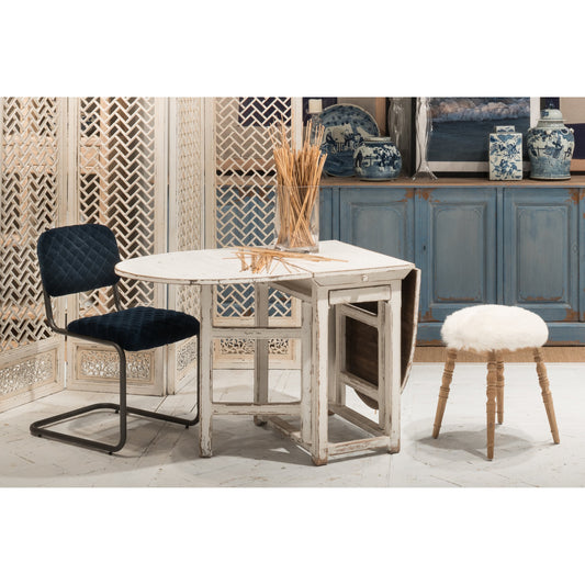 Charlie's Woodenhinge Dropleaf Table by Sarreid Ltd. in white and whitewash. Made from wood in a cottage & farmhouse style.