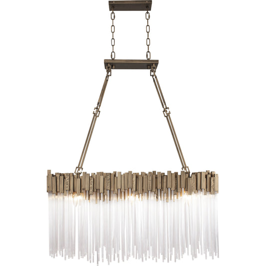 Matrix Linear by Varaluz in havana gold. Made from clear fluted glass in a transitional style.