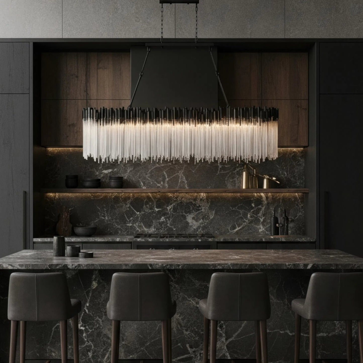 014 SI-2537004 | Lifestyle | Matrix 12 Light Linear by Varaluz. Made from steel, glass in a unique style.