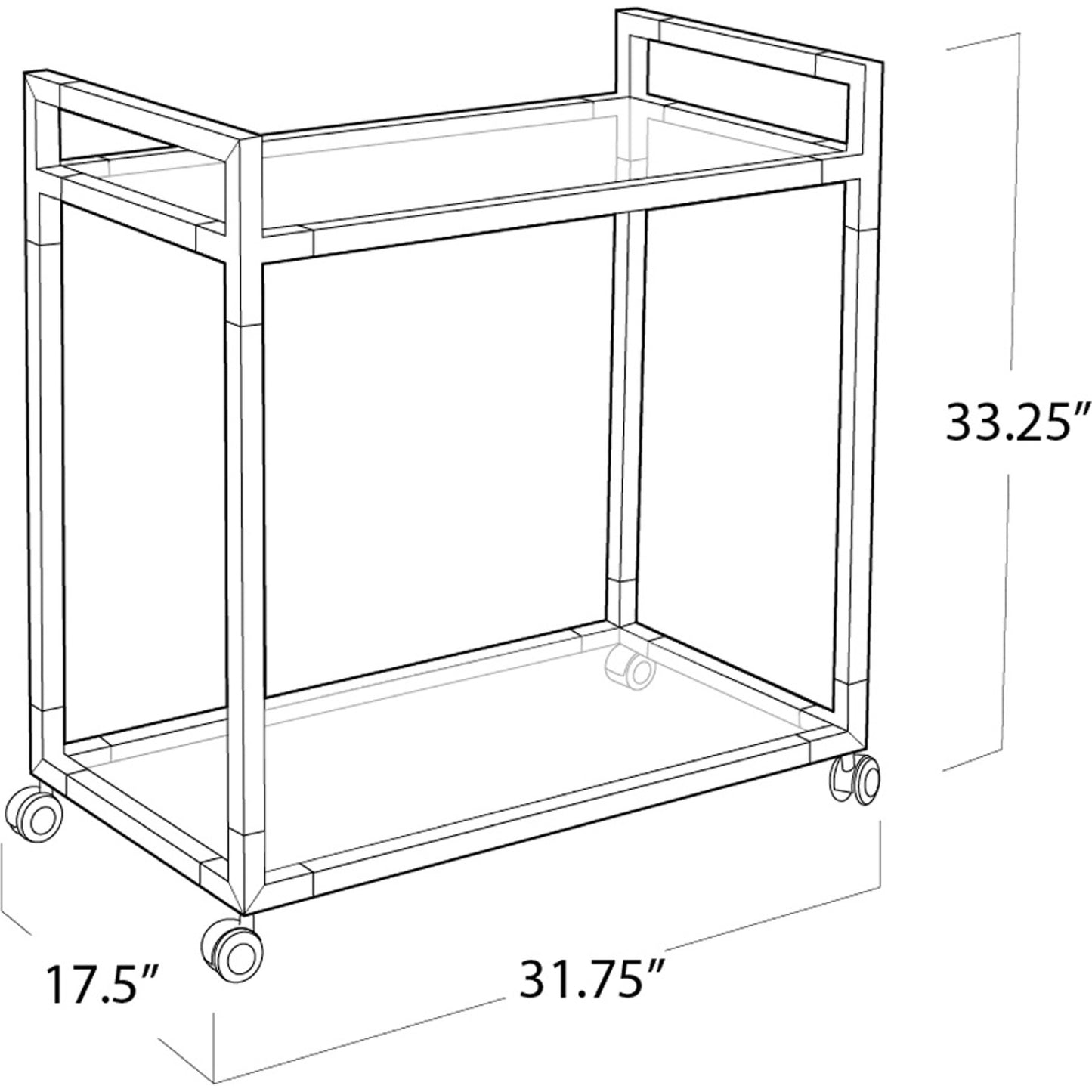 006 S-341469 | Additional Silo | Americano Bar Cart by Regina Andrew in clear and clear. Made from acrylic in a modern style.