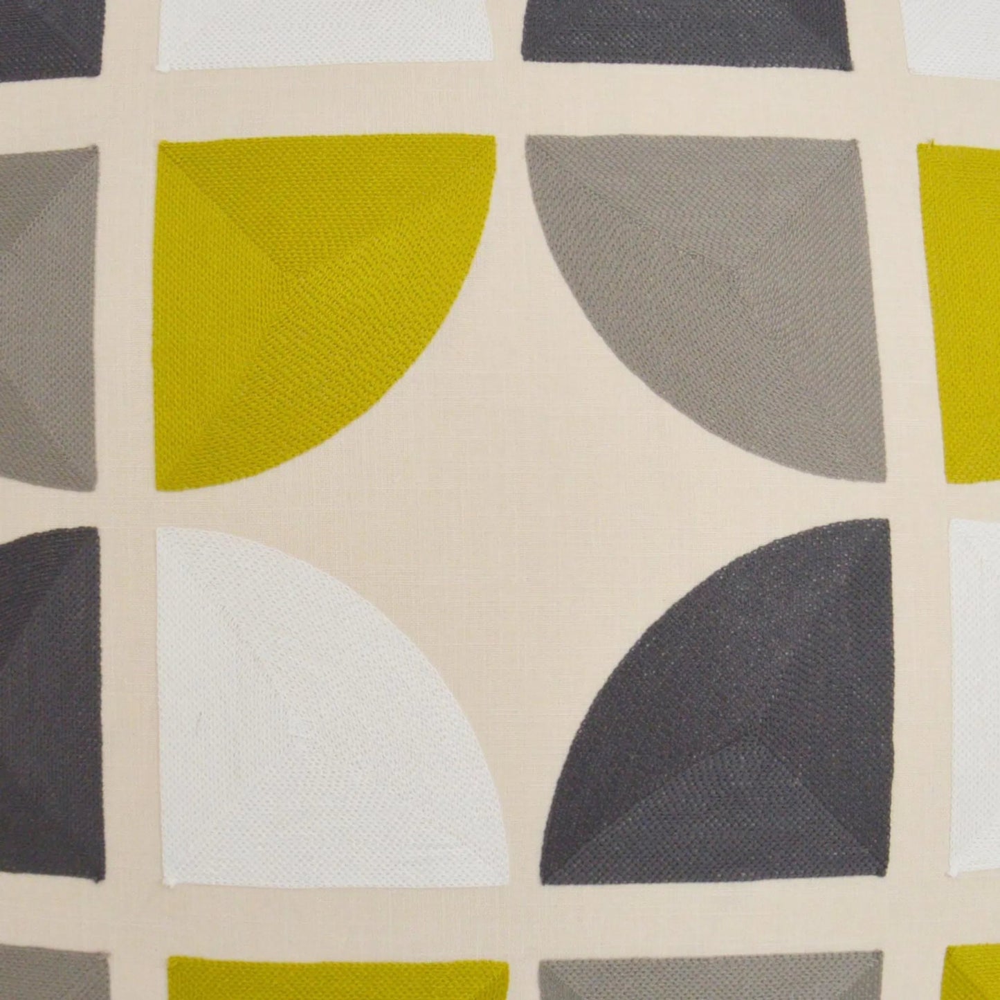 002 SI-2382382 | Closeup | Sunclipse Pillow by DV Kap Home in grey, yellow. Made from 52% polyester, 48% cotton in a eclectic & global style.