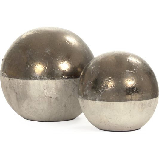 Gilded Sphere Pottery by Zentique in gilded top and ceramic. Made from ceramic in a modern style.
