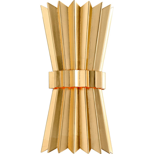 007 SI-2072853 | Primary Silo | Moxy II Wall Sconce by Corbett in gold leaf. Made from hand crafted iron in a modern style.