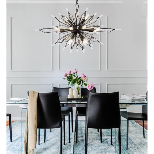 Orbital Oval Linear Pendant by Varaluz. Made from premium crystal in a eclectic & global style.