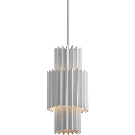 008 SI-2072852 | Primary Silo | Moxy Pendant by Corbett in gesso white. Made from hand crafted iron in a modern style.