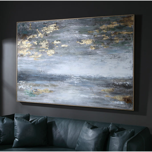 Dawn to Dusk Hand Painted Art by Uttermost in multi. Made from fir wood, canvas, pu frame in a modern style.