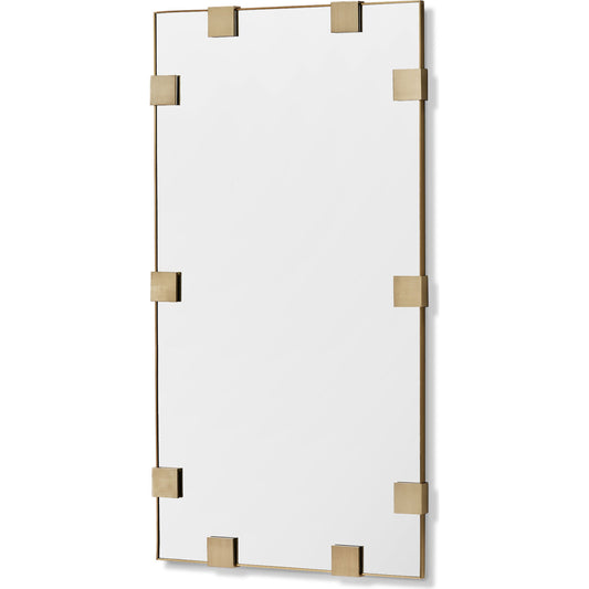 Nippon Mirror by Interlude Home in brushed brass. Made from stainless steel in a modern style.