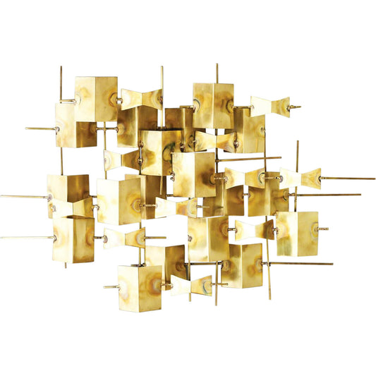 Folded Brass Wall Decor by Global Views. Made from brass in a modern style.
