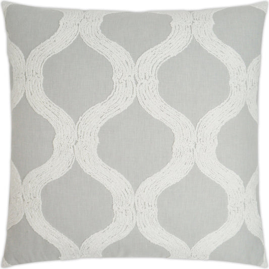 French Twist by DV Kap Home in gray, dove. Made from 52% cotton, 48% polyester, embroidery: 100% polyester in a transitional style.