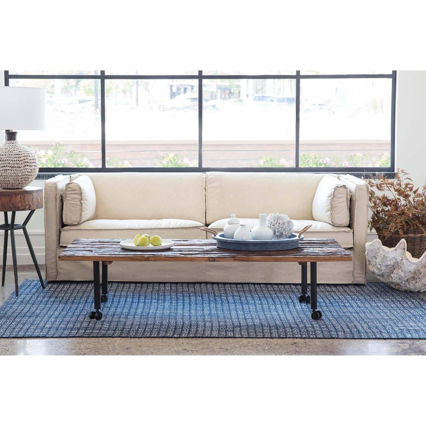 004 S-286959 | Lifestyle | Gypsy Sofa by Regina Andrew in white, natural. Made from leather in a modern style.