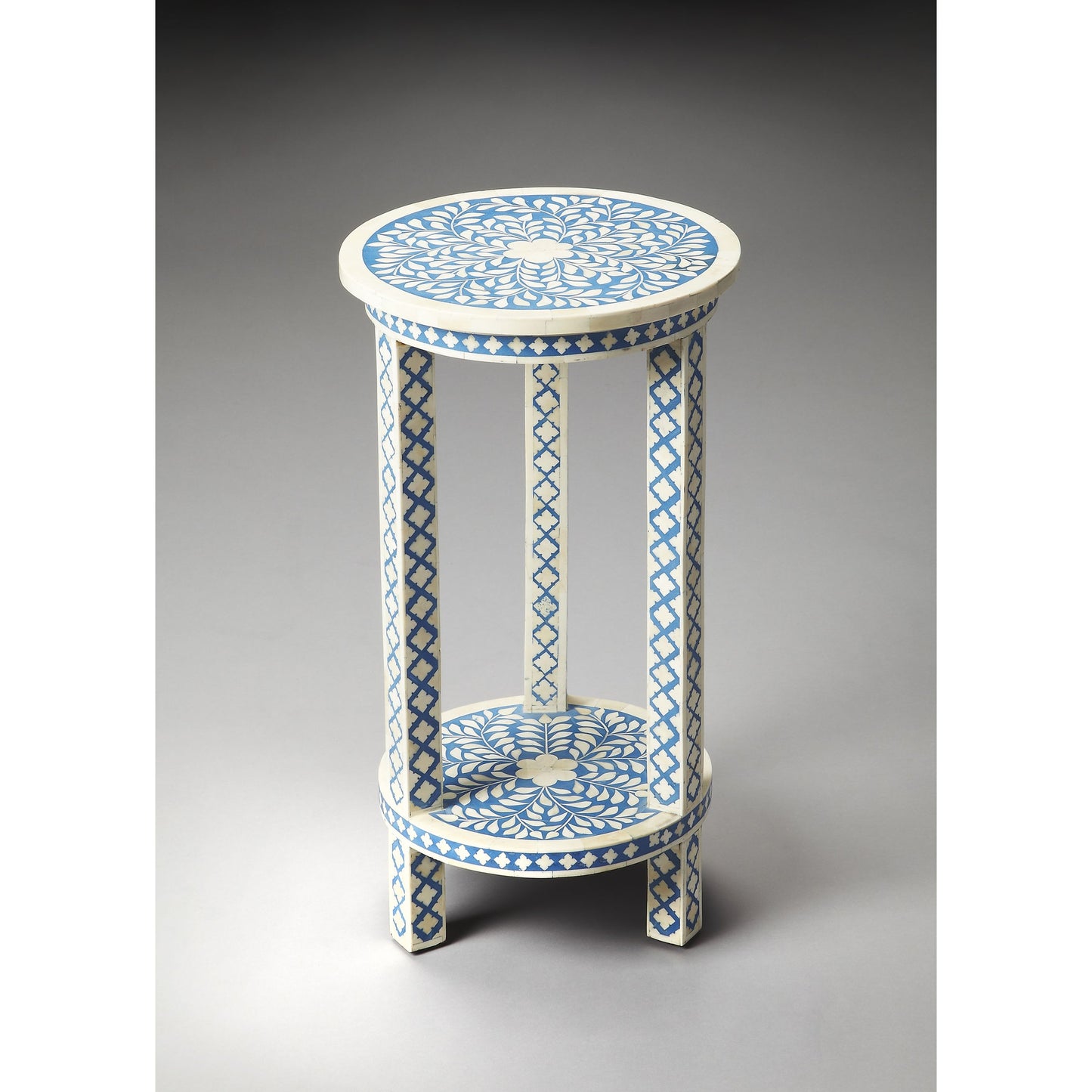 002 O-BUTLER-3207070 | Additional Silo | Amanda Accent Table by Butler Specialty Company in blue and heritage. Made from select wood solids, mdf, bone in a modern style.