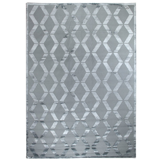 Metro Velvet Rug - Blue by Exquisite Rugs in blue. Made from wool, viscose in a unique style.