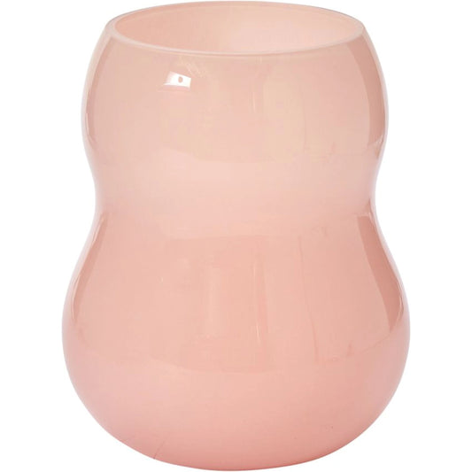 Tatum Vase by Accent Decor in pink. Made from glass in a modern style.