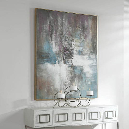 Elevation Abstract Art by Uttermost in multi. Made from fir wood, canvas, pu leather in a modern style.