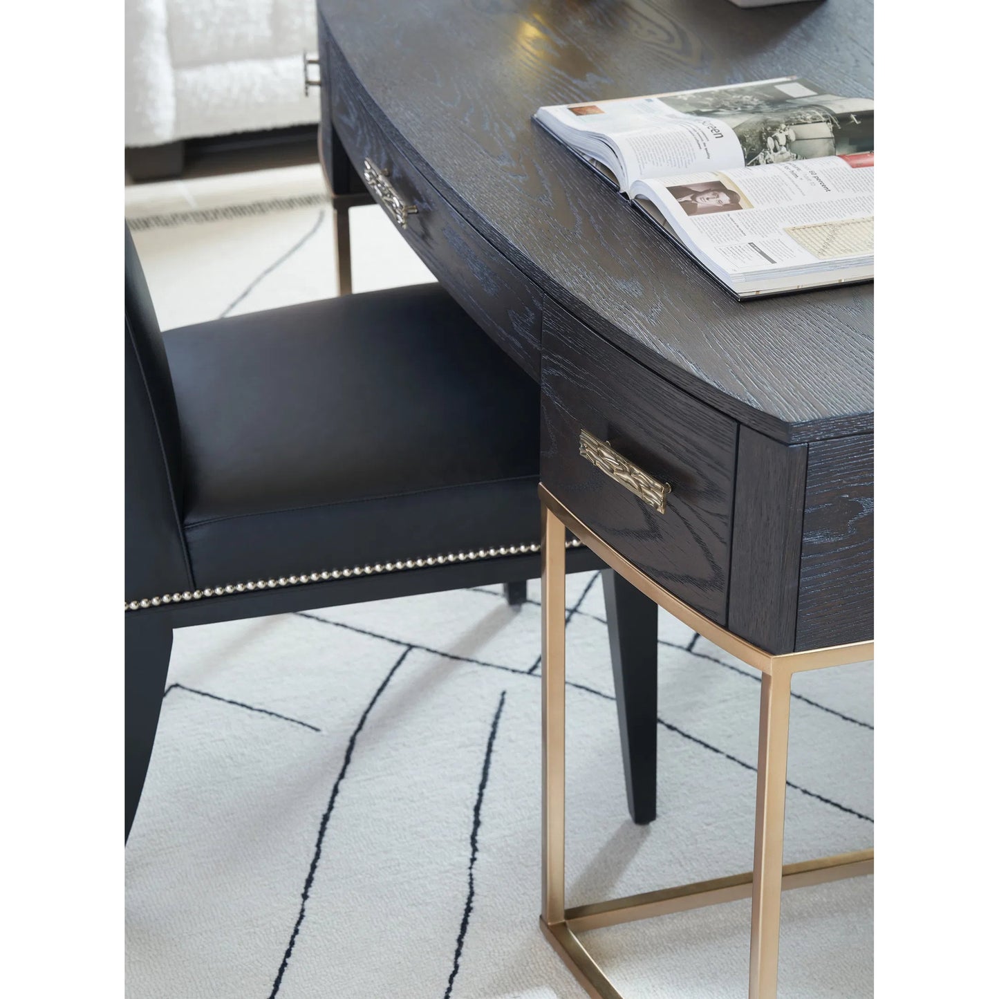 007 SI-2242488 | Closeup | Brookings Writing Desk by Lexington in mocha. Made from unique in a unique style.