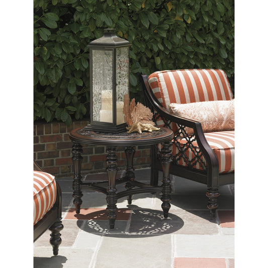 Royal Kahala Black Sands Round End Table by Tommy Bahama Outdoor. Made from unique in a traditional style.