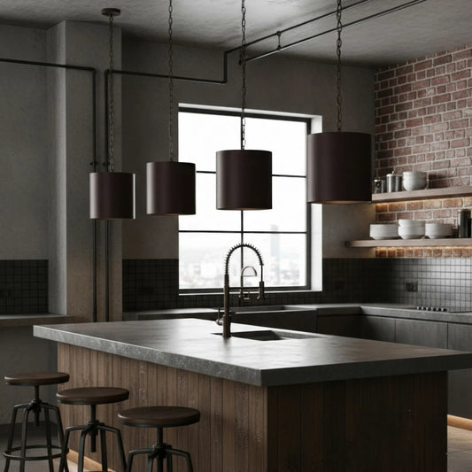 Cannery 2 Light Pendant by Varaluz in bronze, brown. Made from galvanized steel in a unique style.