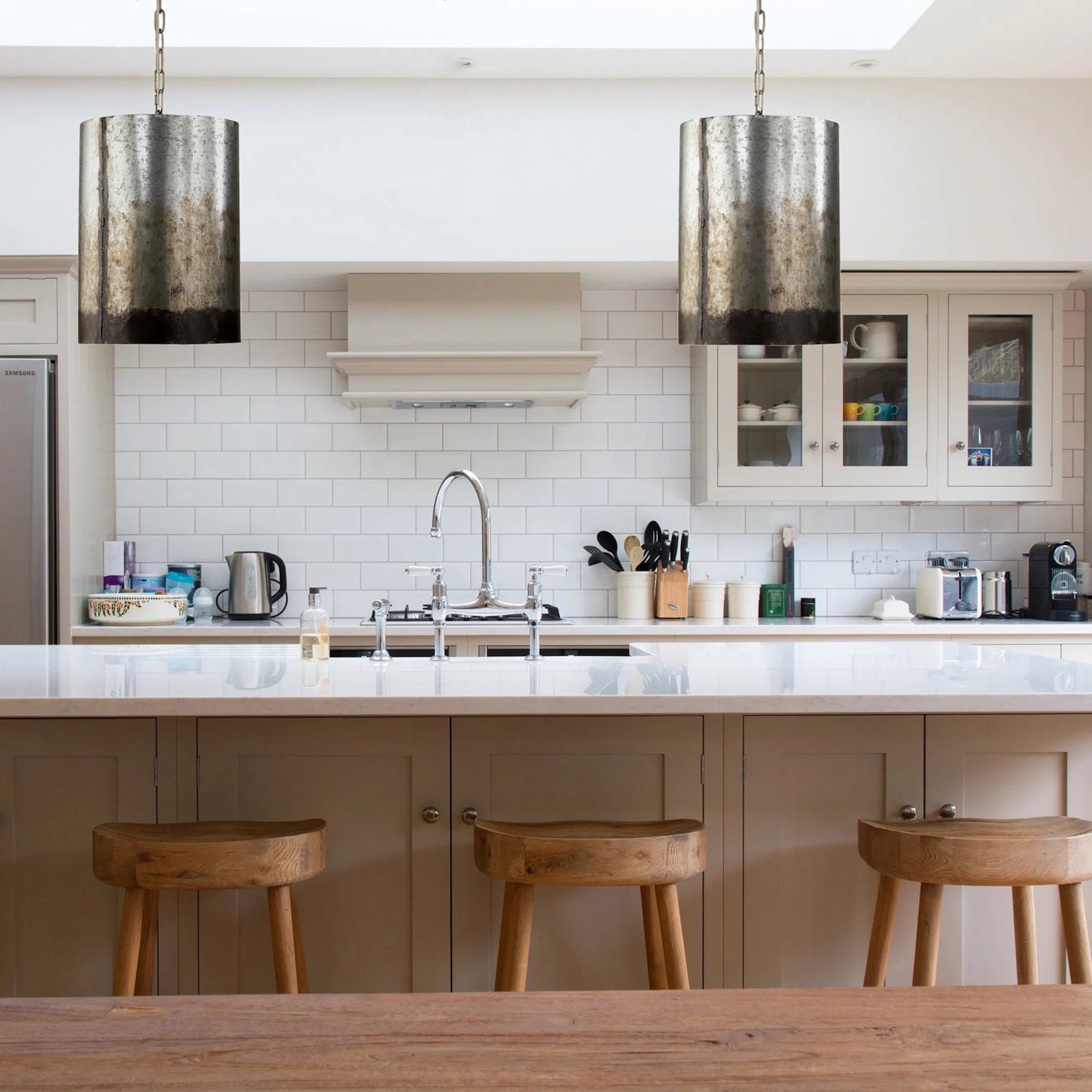 010 SR-817635 | Lifestyle | Cannery Pendant by Varaluz in ombre galvanized. Made from ombre galvanized in a modern style.