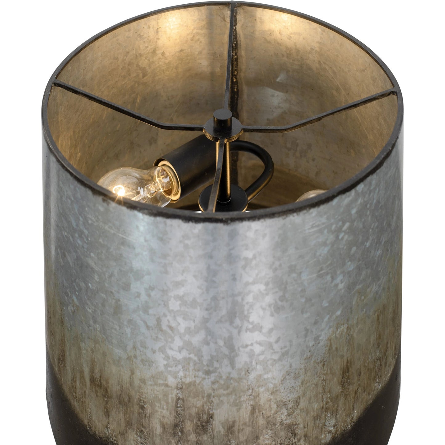 004 SI-1991298 | Closeup | Cannery Buffet Table Lamp by Varaluz in ombre galvanized. Made from unique in a modern style.