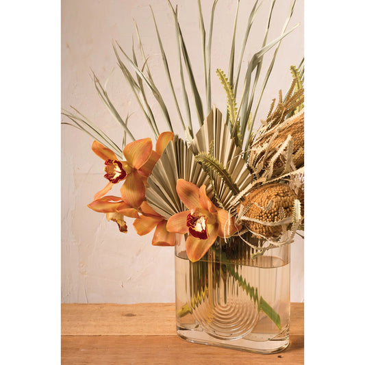 Moreno Vase by Accent Decor in amber. Made from glass in a modern style.