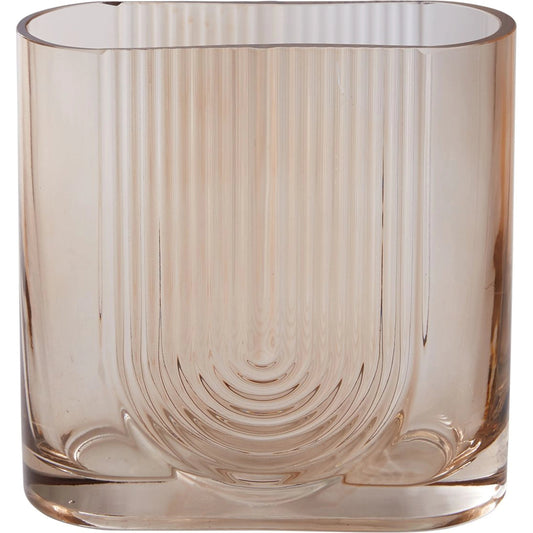 Moreno Vase by Accent Decor in amber. Made from glass in a modern style.