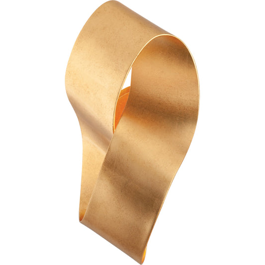 Lazlo Wall Sconce by Corbett in vintage gold leaf. Made from unique in a modern style.