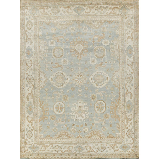 Antique Weave Oushak 3280 Rug by Exquisite Rugs in light blue, ivory. Made from new zealand wool in a unique style.