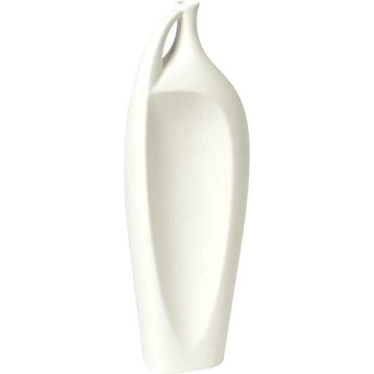 Indentation Vase by Global Views in matte white. Made from ceramic in a modern style.