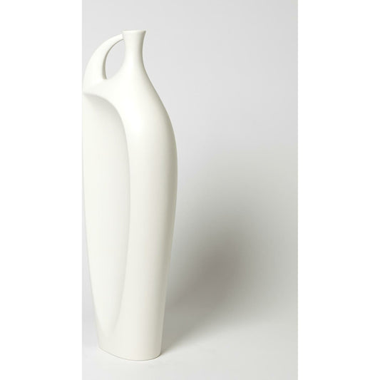 Indentation Vase by Global Views in matte white. Made from ceramic in a modern style.