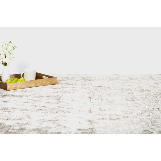 Antique'd Silk Rug - Beige, Light Brown by Exquisite Rugs in beige, light brown. Made from bamboo silk in a unique style.