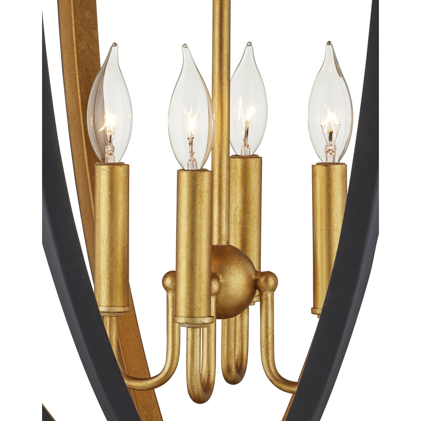 003 SI-2191875 | Additional Silo | Wycombe Lantern by Currey and Company in satin black, contemporary gold leaf. Made from wrought iron in a modern style.