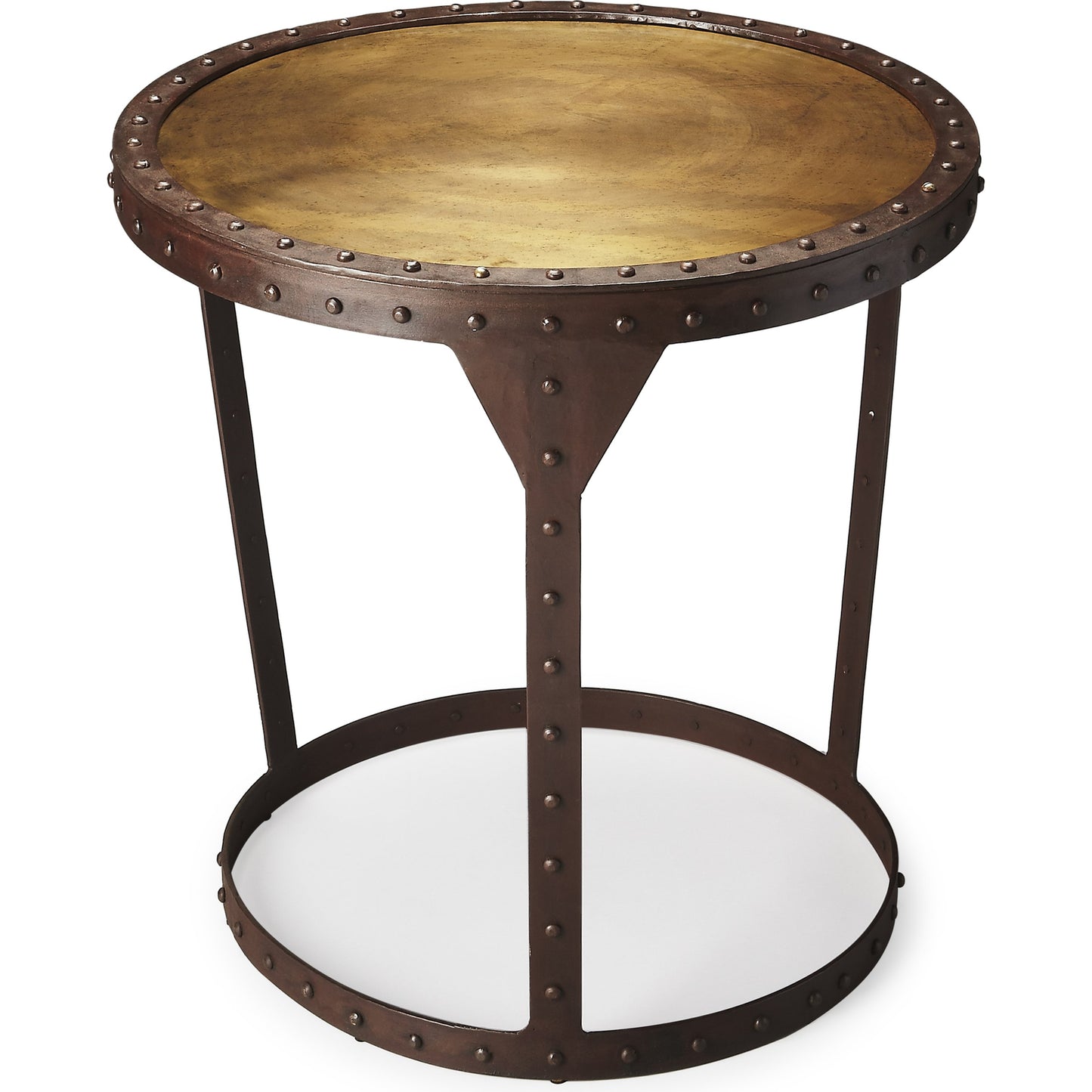 001 O-BUTLER-3301025 | Additional Silo | Bonham Iron Side Table by Butler Specialty Company in bronze and metalworks. Made from iron in a modern style.