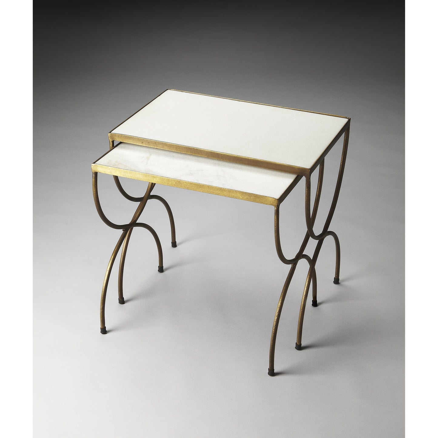 002 O-BUTLER-3309025 | Additional Silo | Bacchus Marble & Iron Nesting Tables by Butler Specialty Company in multi-color and metalworks. Made from iron, marble in a modern style.