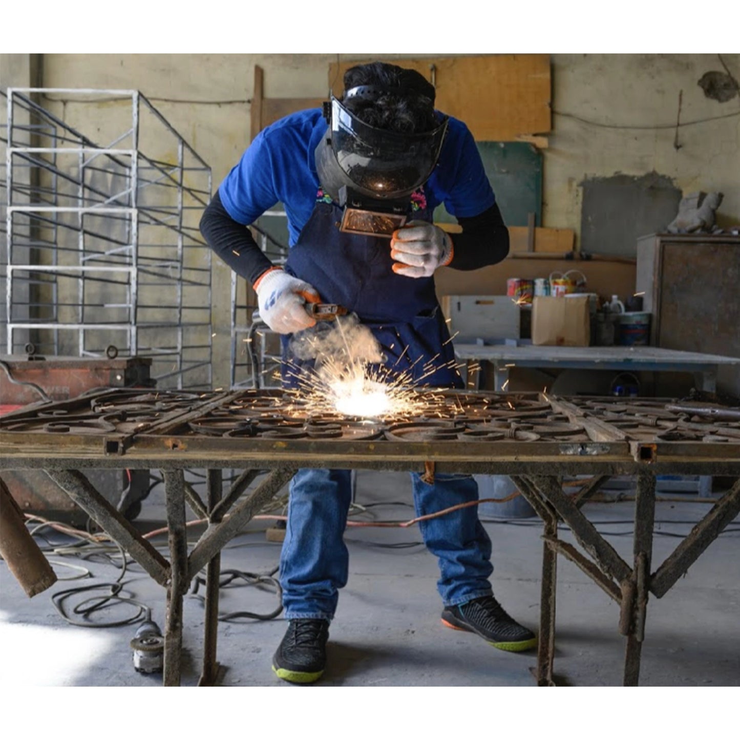 009 O-BUTLER-3317025 | Additional Silo | Renwick Iron Cage Bunching Table by Butler Specialty Company in black and metalworks. Made from unique in a modern style.