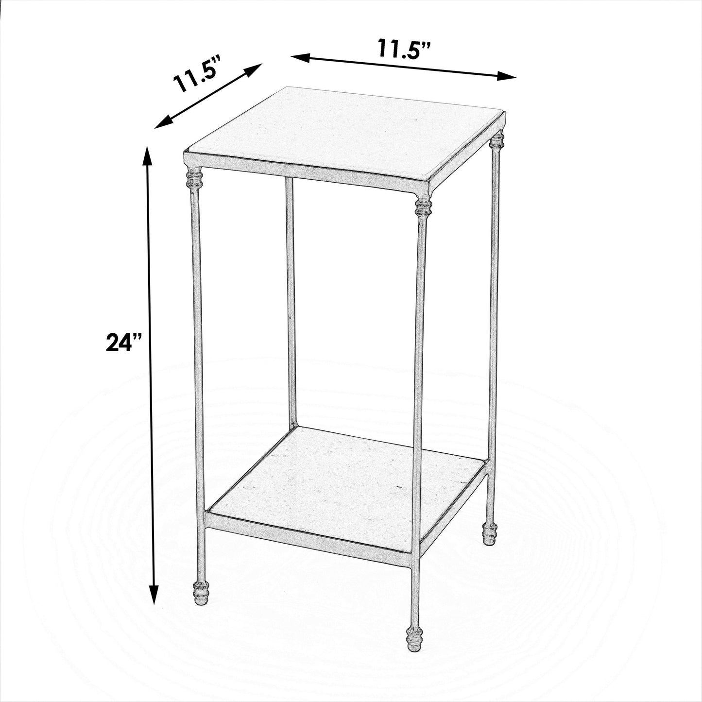 003 O-BUTLER-3319025 | Additional Silo | Larkin Marble & Iron Accent Table by Butler Specialty Company in multi-color and metalworks. Made from iron, marble in a modern style.
