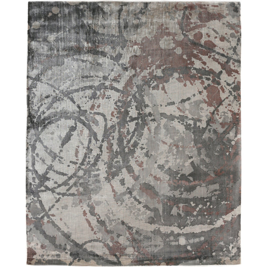 Koda 3330 Rug by Exquisite Rugs in copper, charcoal. Made from bamboo silk in a unique style.