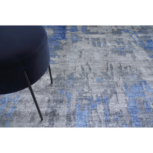 Bamboo Silk Rug by Exquisite Rugs in blue, gray. Made from bamboo silk in a unique style.
