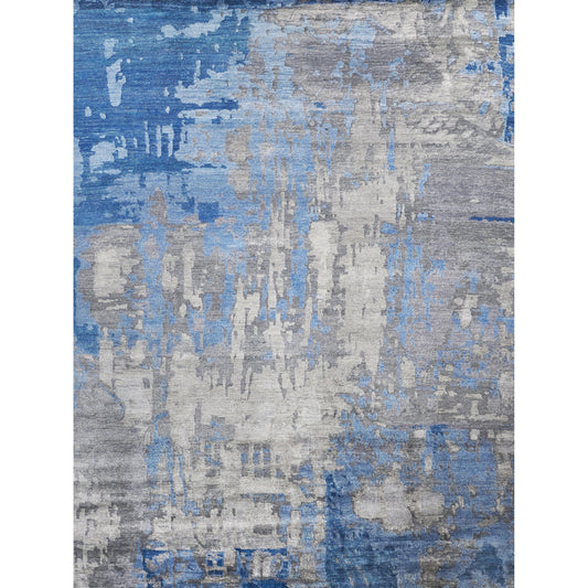 Bamboo Silk 3339 Rug by Exquisite Rugs in blue, gray. Made from bamboo silk in a unique style.
