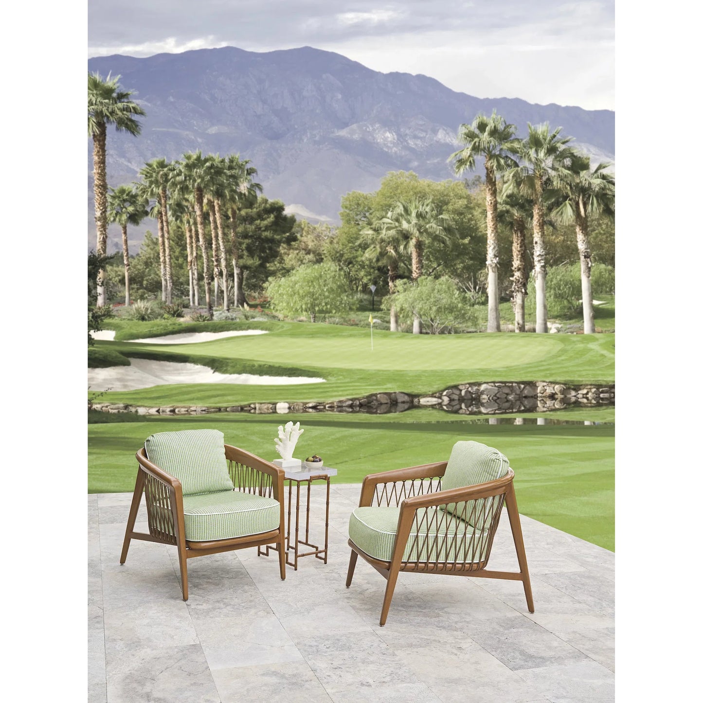 005 SI-2371221 | Lifestyle | Green Occasional Chair by Tommy Bahama Outdoor in 3350 dark brown. Made from unique in a unique style.