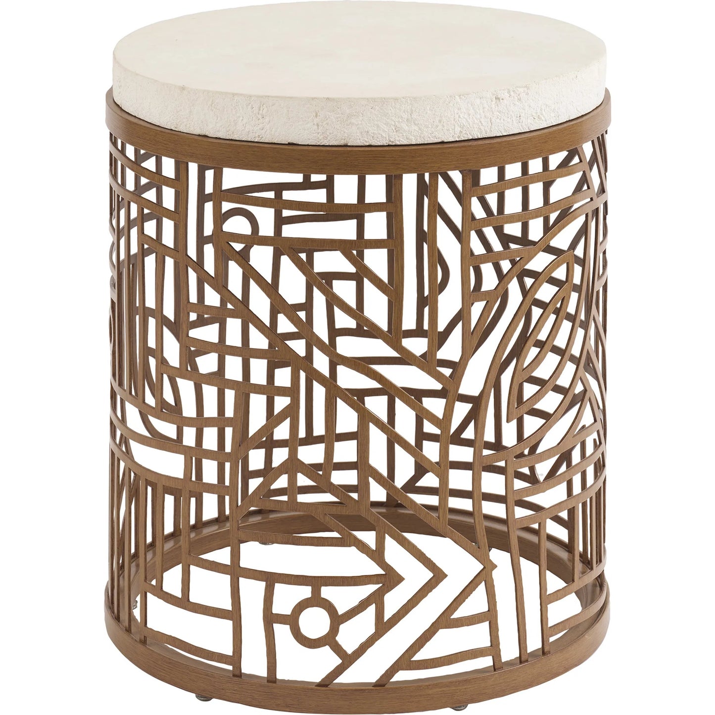 001 SI-2259585 | Primary Silo | Palm Desert Poolside Round End Table by Tommy Bahama Outdoor in white agate. Made from unique in a unique style.