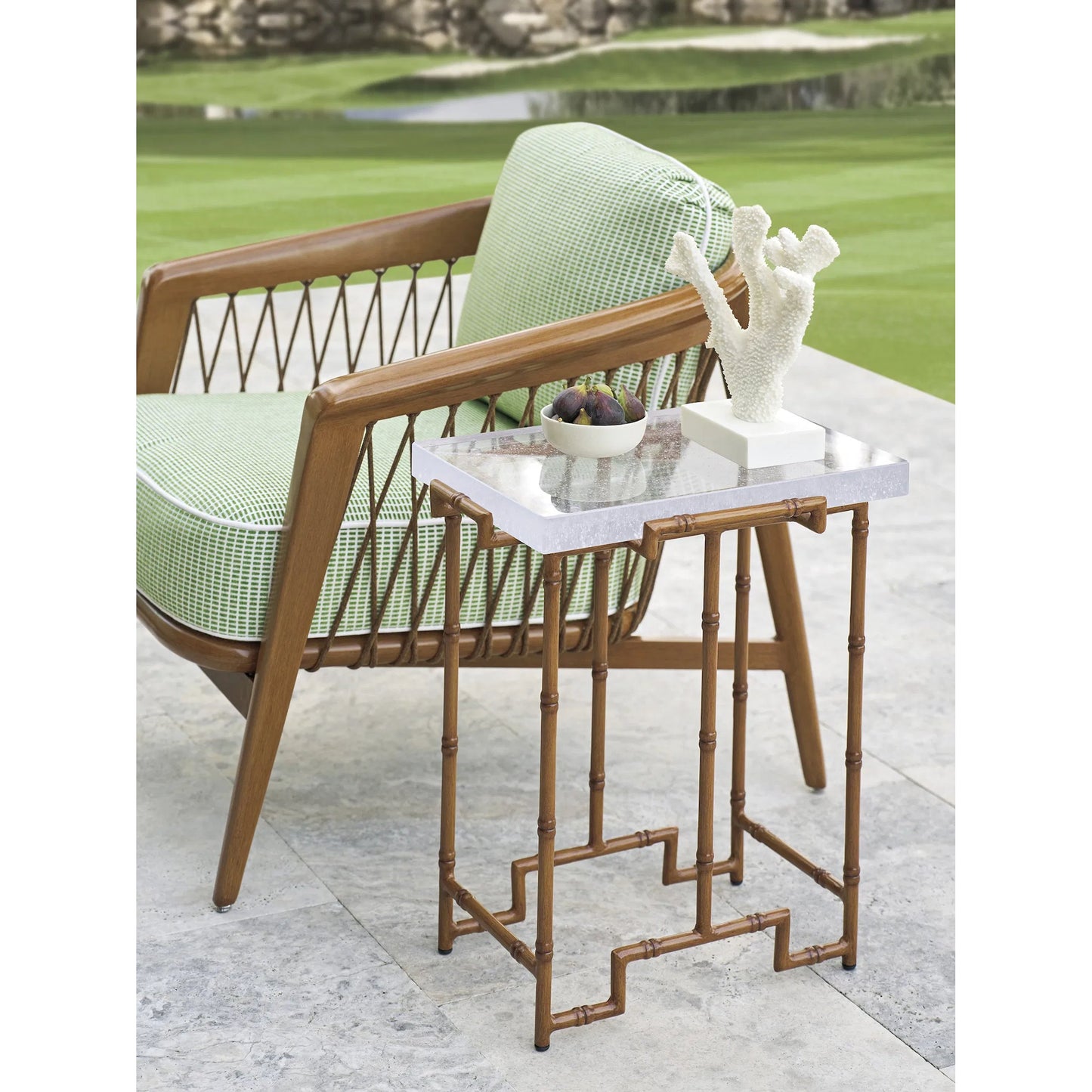 002 SI-2259586 | Additional Silo | Palm Desert Poolside Accent Table by Tommy Bahama Outdoor in brown. Made from unique in a unique style.