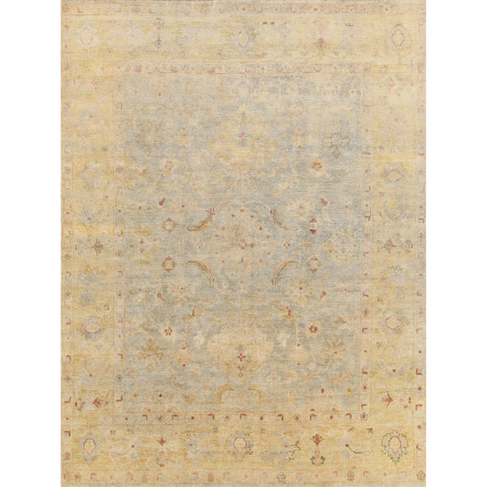 002 SI-1826960 | Primary Silo | Antique Weave Oushak 3344 Rug by Exquisite Rugs in light blue, gold. Made from new zealand wool in a unique style.
