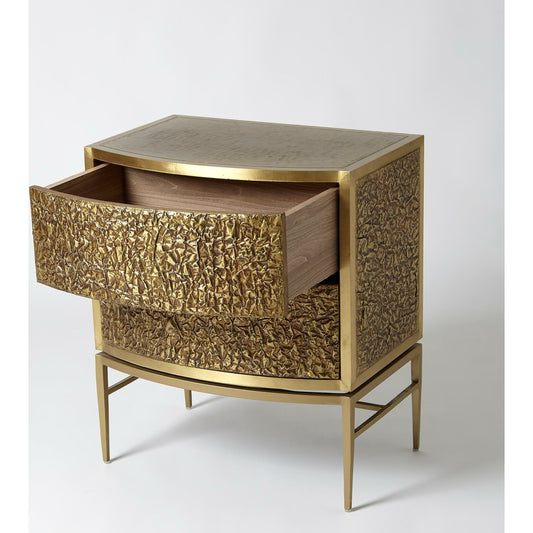 Crinkle Bedside Chest by Global Views. Made from unique in a transitional style.