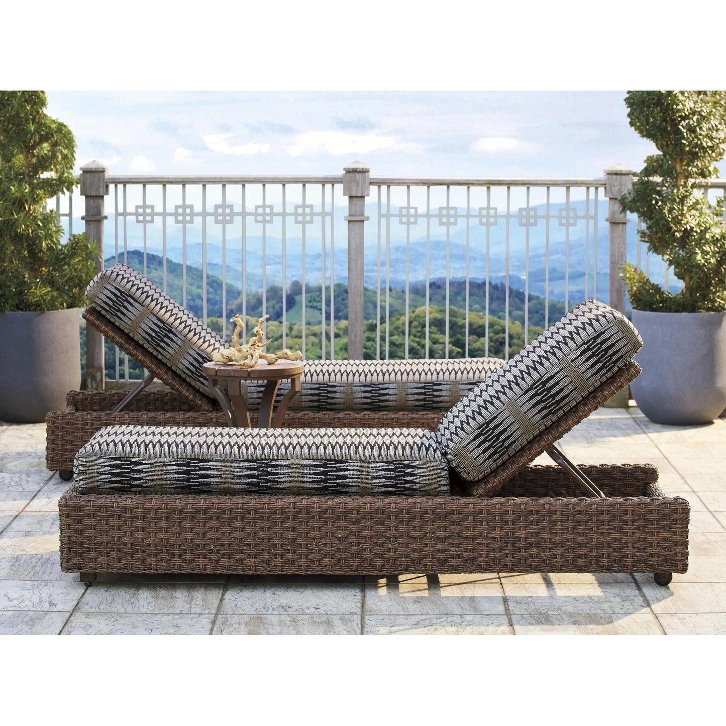 001 SI-2242607 | Lifestyle | Kilimanjaro Chaise by Tommy Bahama Outdoor in tobacco. Made from unique in a rustic style.
