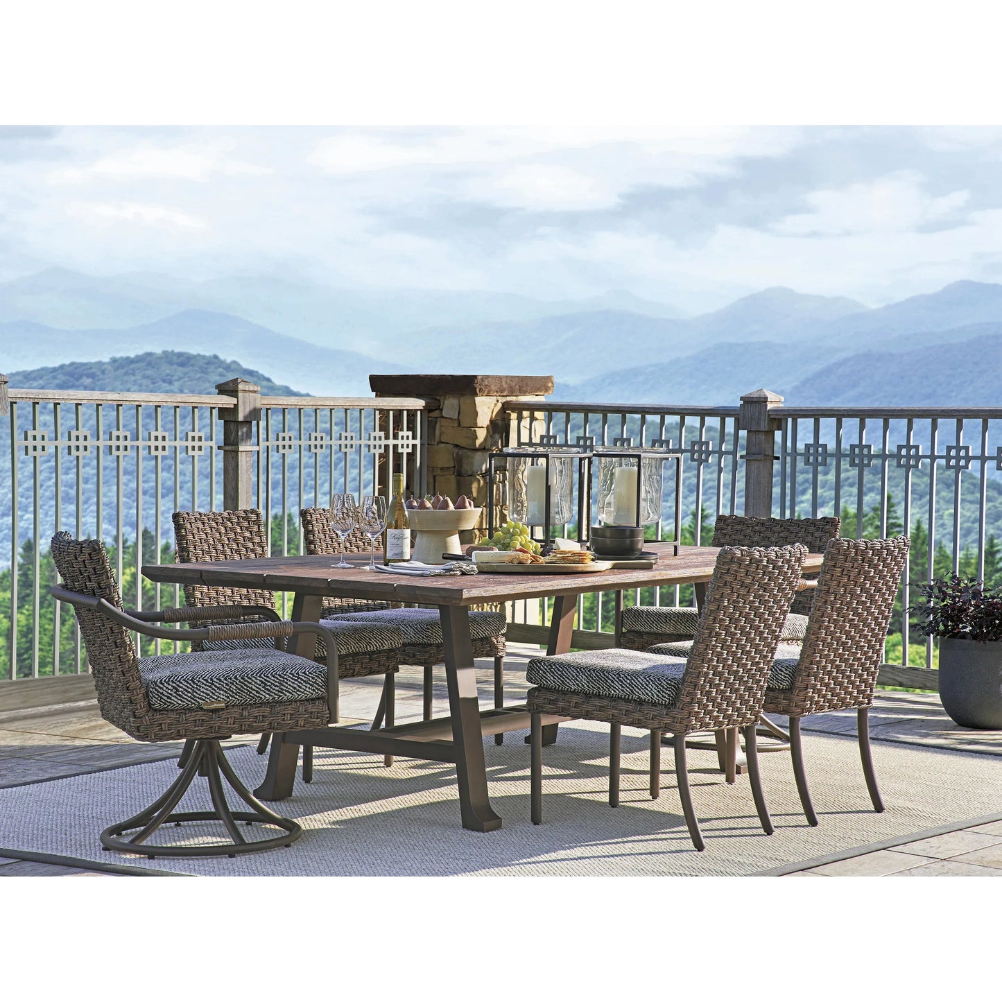 007 SI-2242610 | Lifestyle | Kilimanjaro Rectangular Dining Table by Tommy Bahama Outdoor. Made from unique in a rustic style.