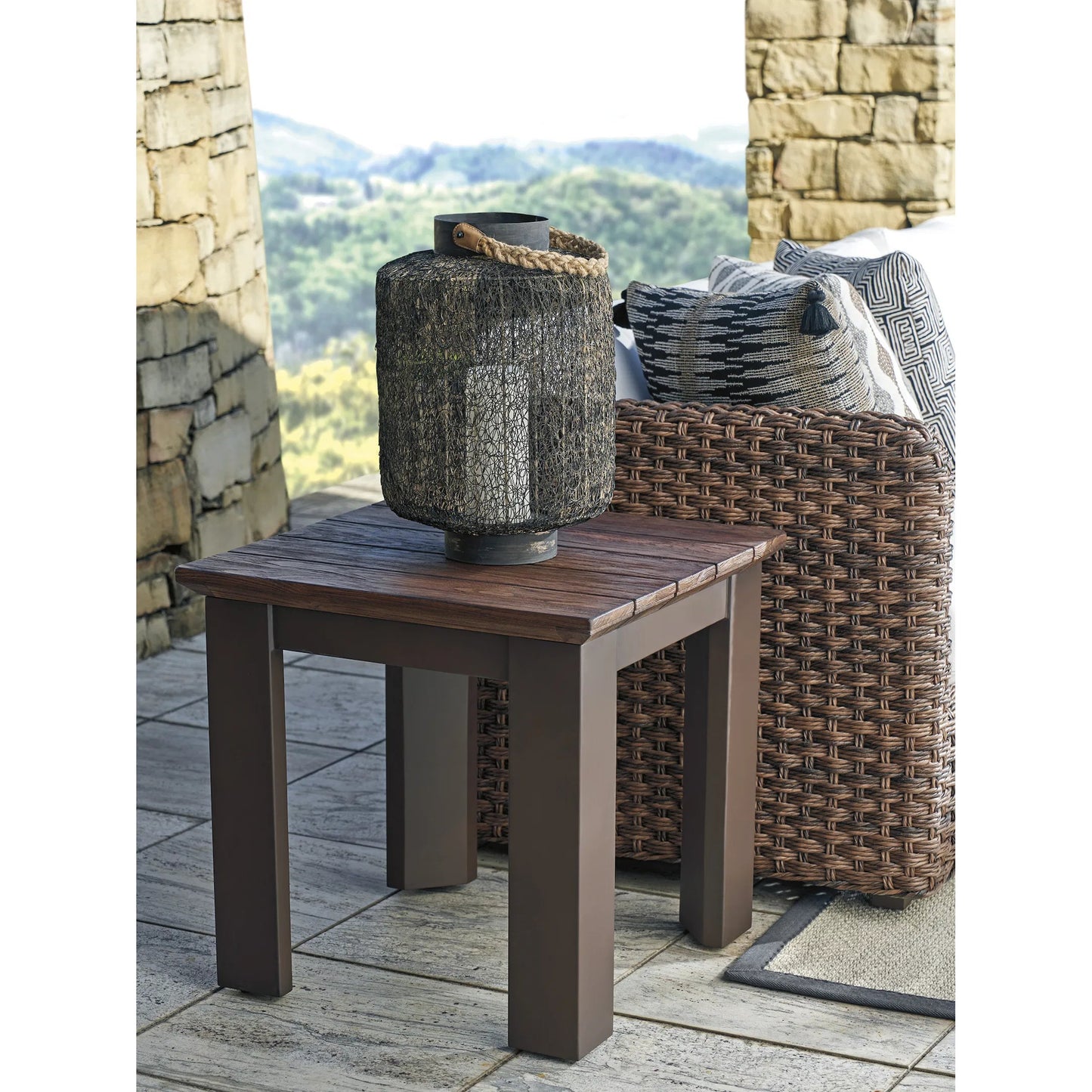002 SI-2242616 | Additional Silo | Kilimanjaro Serving End Table by Tommy Bahama Outdoor in tobacco. Made from unique in a unique style.